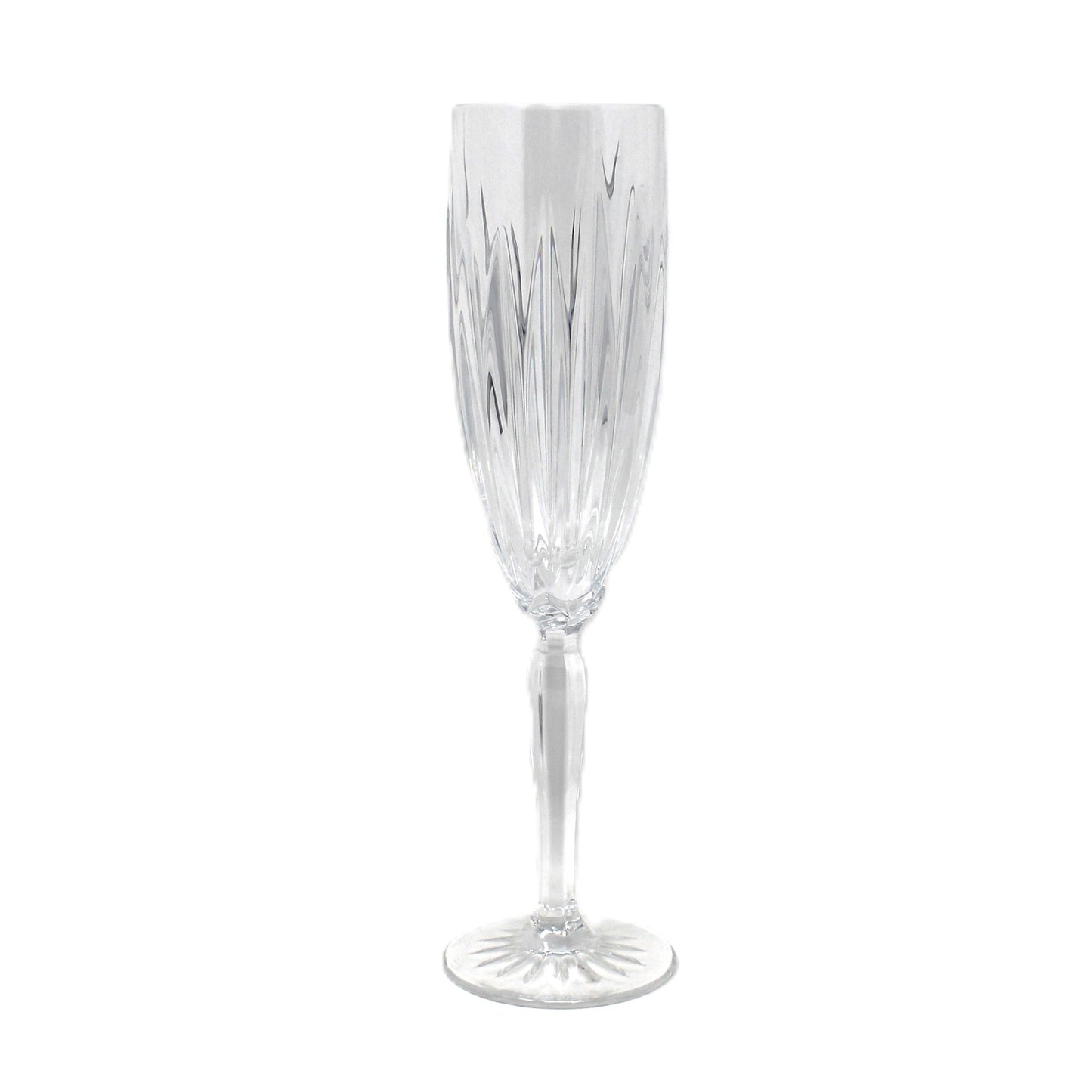 Champagne Flutes, Cristal D'Arques, Classic Pattern, Vertical Cuts, Set of 4