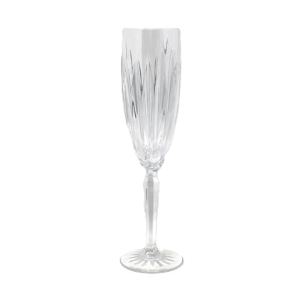 Champagne Flutes, Cristal D'Arques, Classic Pattern, Vertical Cuts, Set of 4