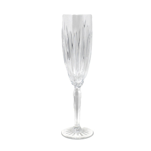 Champagne Flutes, Cristal D'Arques, Classic Pattern, Vertical Cuts, Set of 4