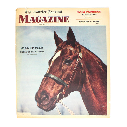 Magazine Cover, Original, The Courier Journal, 1962, Horse Head, Vintage, SOLD