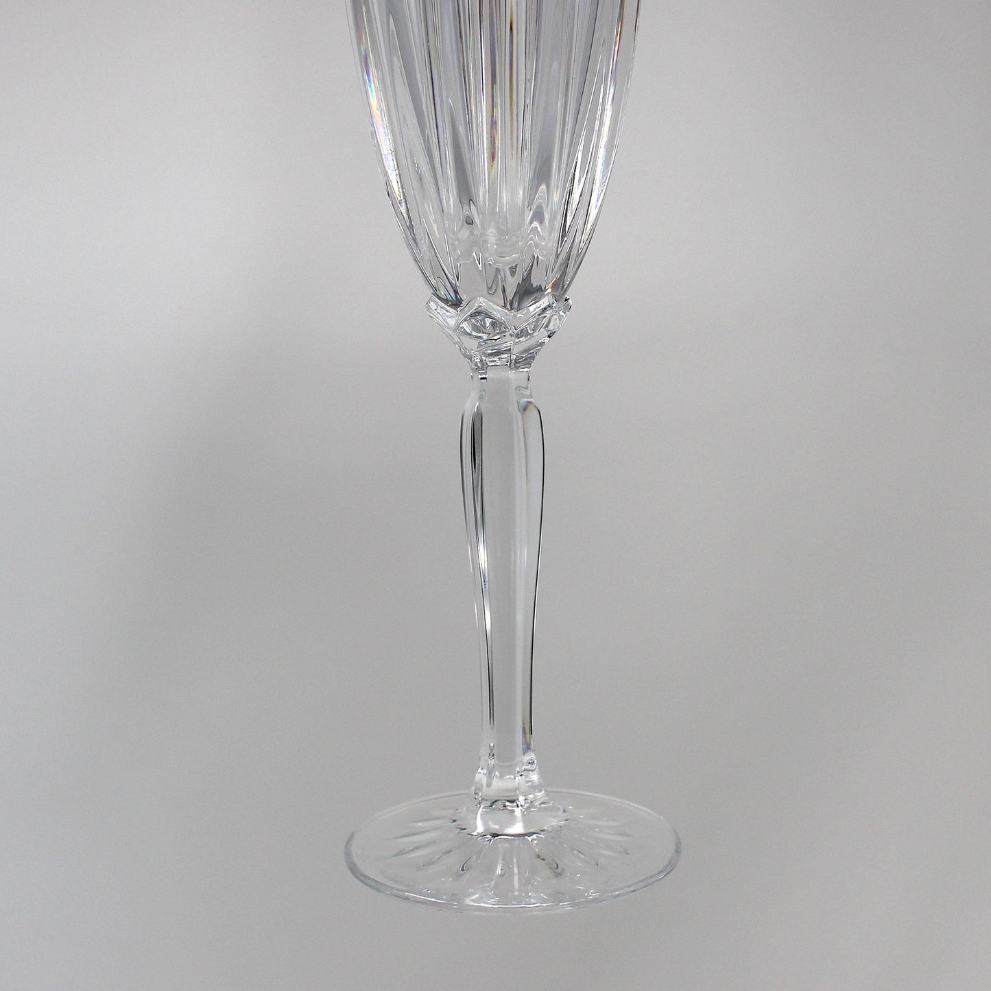Champagne Flutes, Cristal D'Arques, Classic Pattern, Vertical Cuts, Set of 4