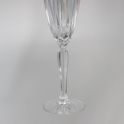 Champagne Flutes, Cristal D'Arques, Classic Pattern, Vertical Cuts, Set of 4