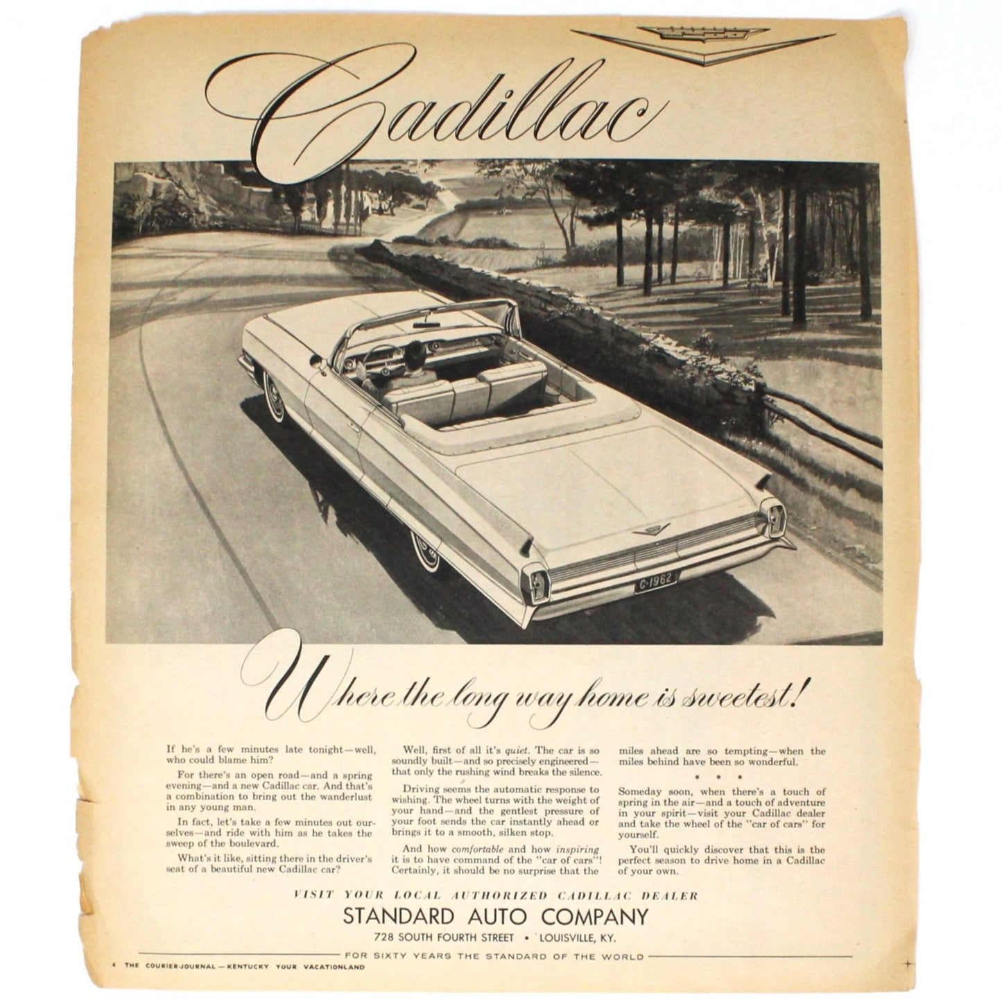 Advertisement, Cadillac Standard Auto Company, Original 1962 Magazine Ad, Vintage