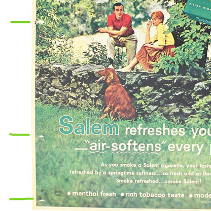 Advertisement, Salem Cigarettes, 1962, Original Magazine Ad, Vintage
