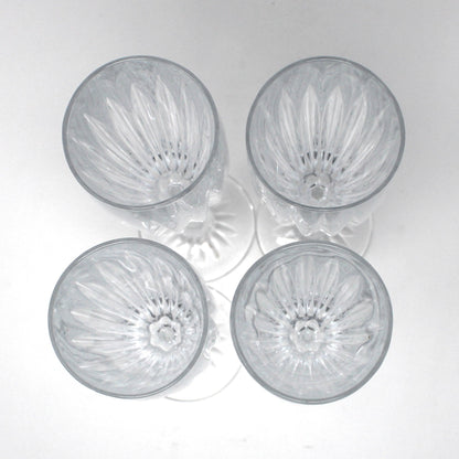 Champagne Flutes, Cristal D'Arques, Classic Pattern, Vertical Cuts, Set of 4
