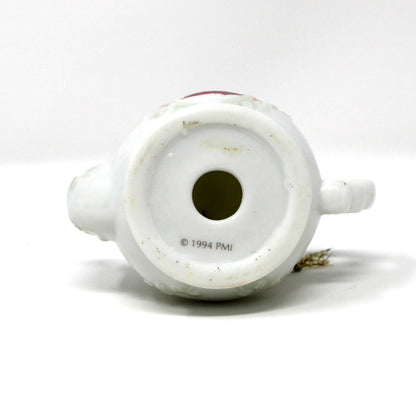 Ornaments, Enesco, Precious Moments Teapot Light Cover, Girl with Christmas Wreath, Vintage 1994