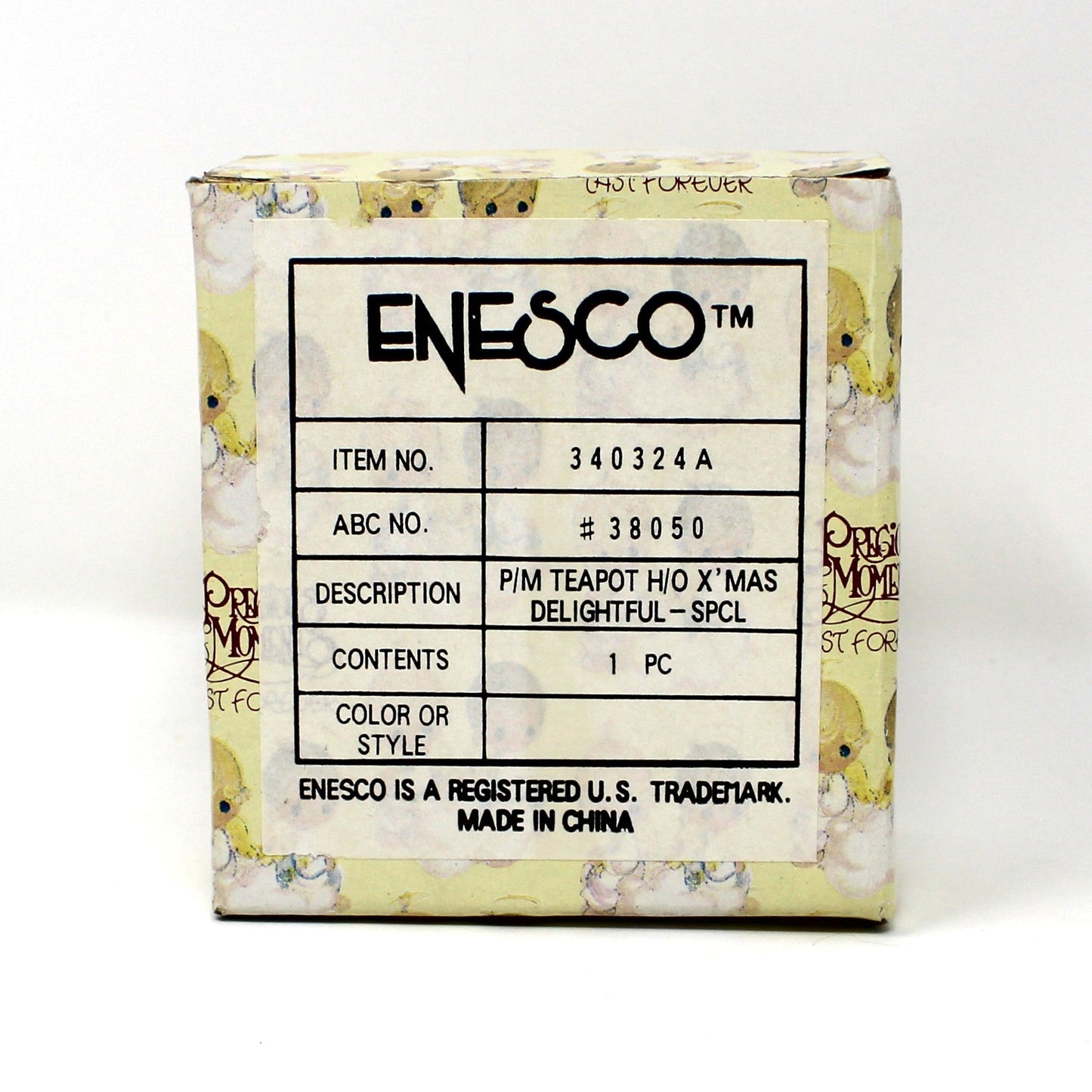 Ornaments, Enesco, Precious Moments Teapot Light Cover, Boy with Christmas Lights, Vintage 1994