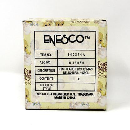 Ornaments, Enesco, Precious Moments Teapot Light Cover, Boy with Christmas Lights, Vintage 1994