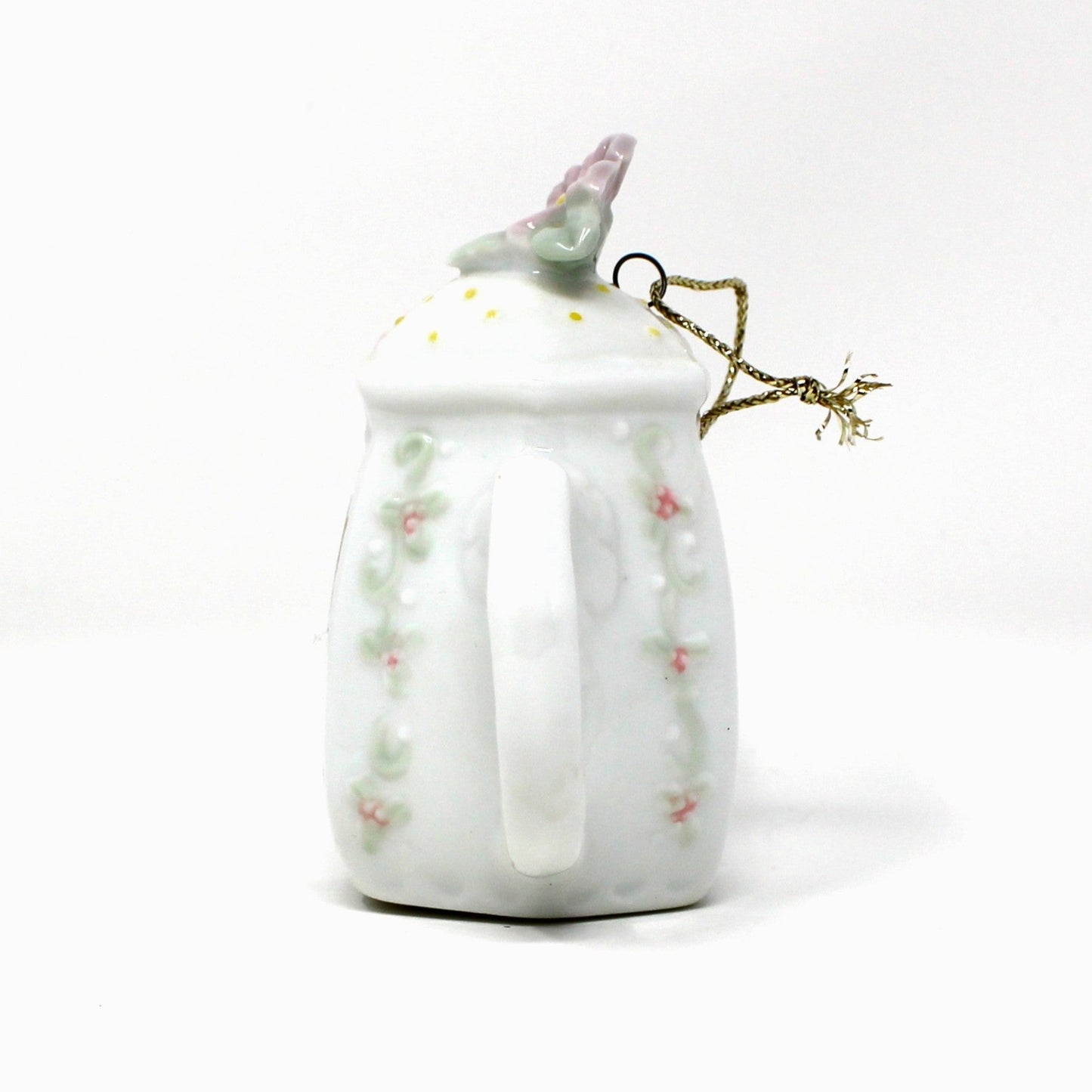 Ornaments, Enesco, Precious Moments Teapot Light Cover, Boy with Christmas Lights, Vintage 1994