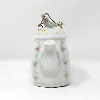 Ornaments, Enesco, Precious Moments Teapot Light Cover, Boy with Christmas Lights, Vintage 1994