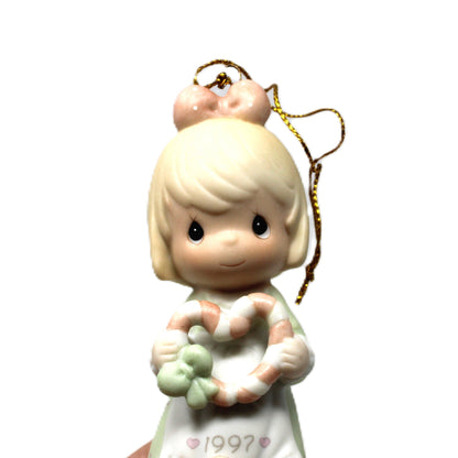 Ornaments, Enesco, Precious Moments Girl with Heart, Dated 1997, Retired