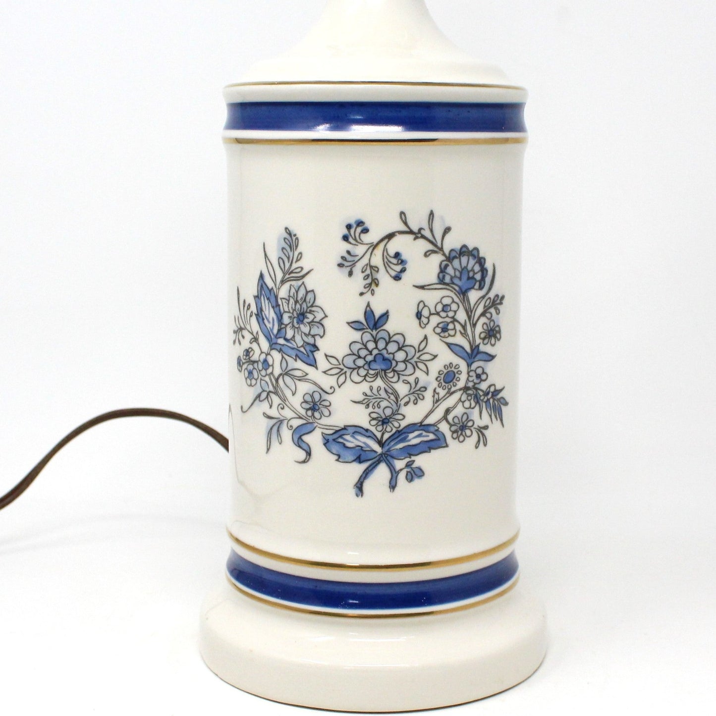 Lamp, Table Lamp, Cottage Style, Blue Onion Pattern / Blue & White, Porcelain, Vintage
