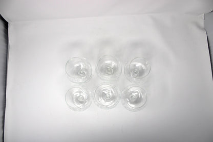 Brandy Sniffers, Sasaki, Bamboo, Cut Blown Glass Set of 6, (Smooth Bulbous Stem), Vintage