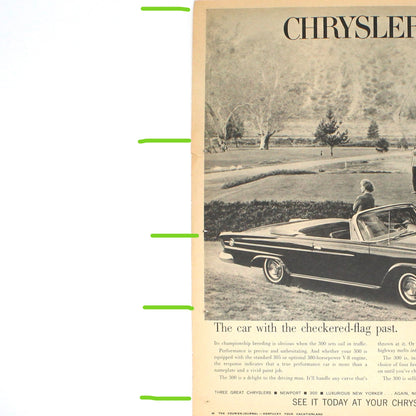 Advertisement, Chrysler 300 Convertible, Original 1962 Magazine Ad, Vintage