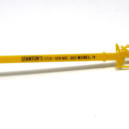 Cocktail Drink Stirrers - Swizzle Sticks / Spoons, Lady in Top Hat, Stanton's, Des Moines, IA, Vintage, 1960's