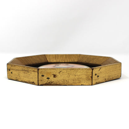 Framed Wall Hanging, Hand Painted Limoges Porcelain Cabochons, Sungott Art Studios, Set of 2, Velvet Matted, Vintage, 1950's