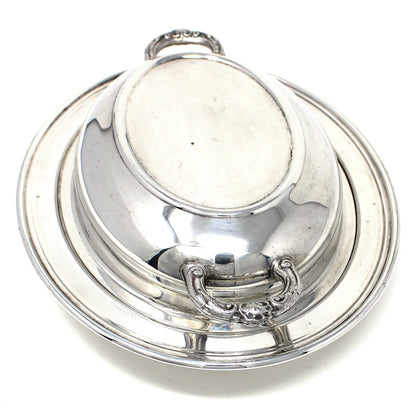 Serving Dish with Lid, Silverplate, Oval Covered Casserole, Eales 1779, Vintage