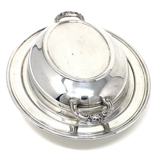 Serving Dish with Lid, Silverplate, Oval Covered Casserole, Eales 1779, Vintage
