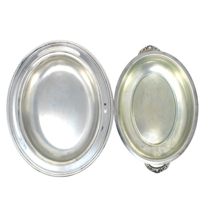 Serving Dish with Lid, Silverplate, Oval Covered Casserole, Eales 1779, Vintage