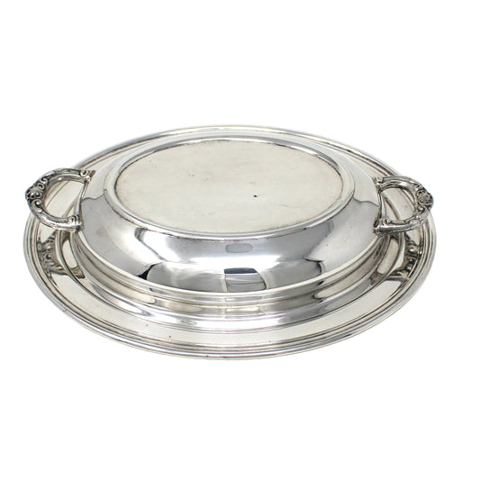 Serving Dish with Lid, Silverplate, Oval Covered Casserole, Eales 1779, Vintage
