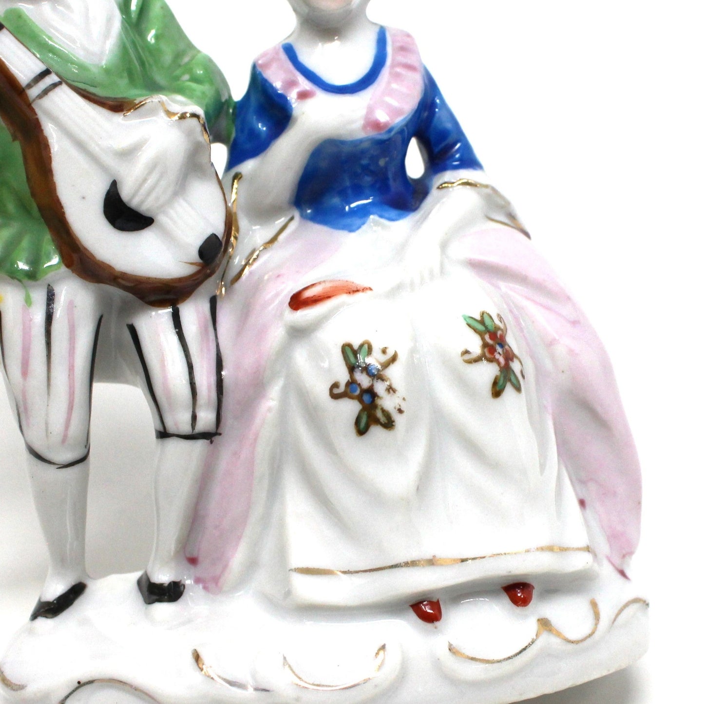 Figurine, French Victorian Couple, Man Playing Mandolin, Japan, Vintage