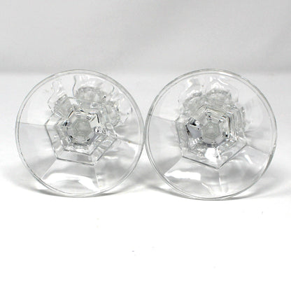 Candle Holders, Libbey, Clear Glass #2245 Pattern, Set of 2 Taper Candlesticks, Vintage