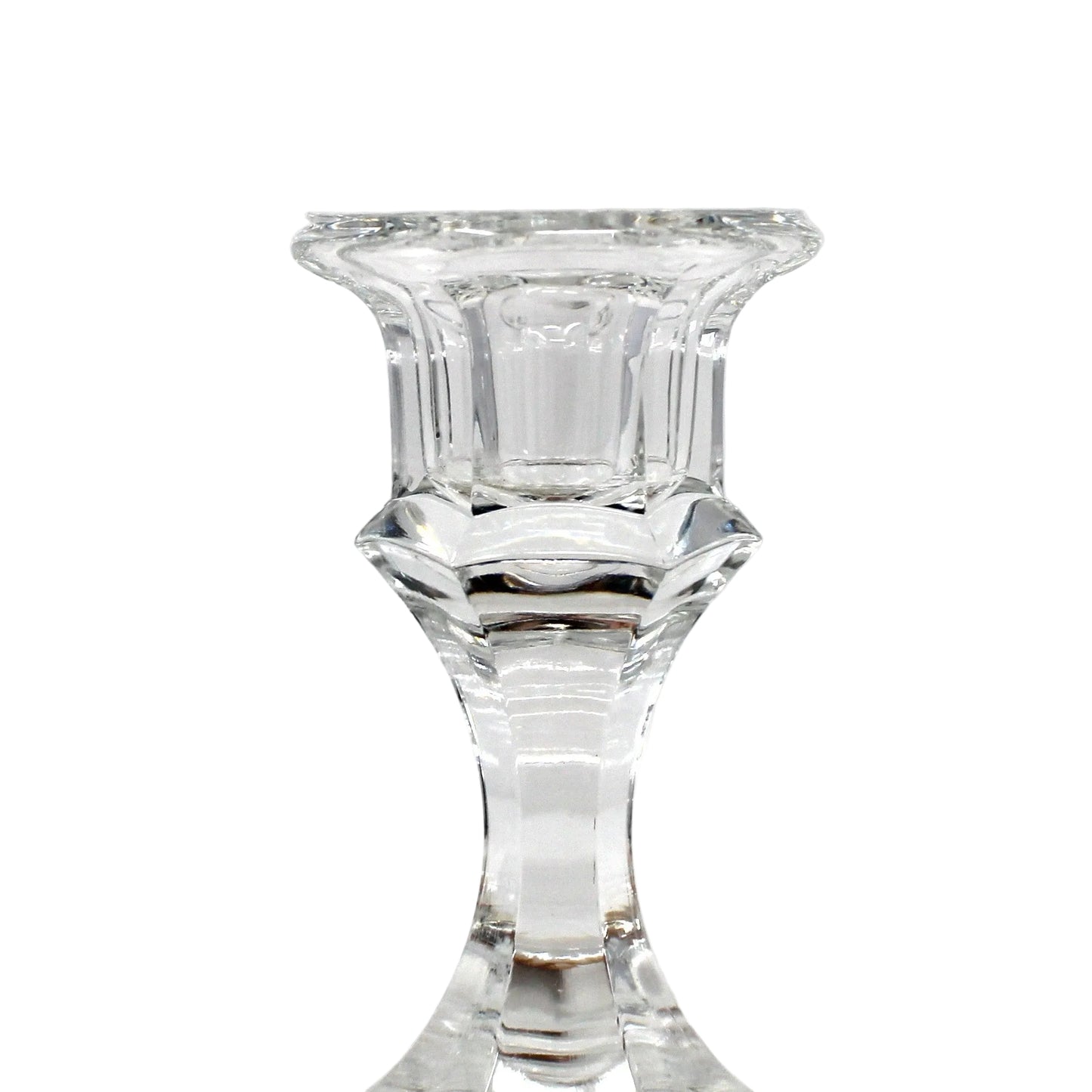 Candle Holders, Libbey, Clear Glass #2245 Pattern, Set of 2 Taper Candlesticks, Vintage