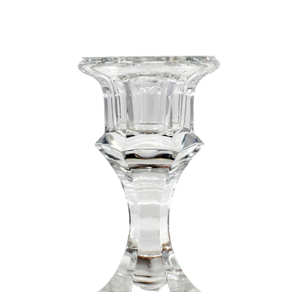 Candle Holders, Libbey, Clear Glass #2245 Pattern, Set of 2 Taper Candlesticks, Vintage