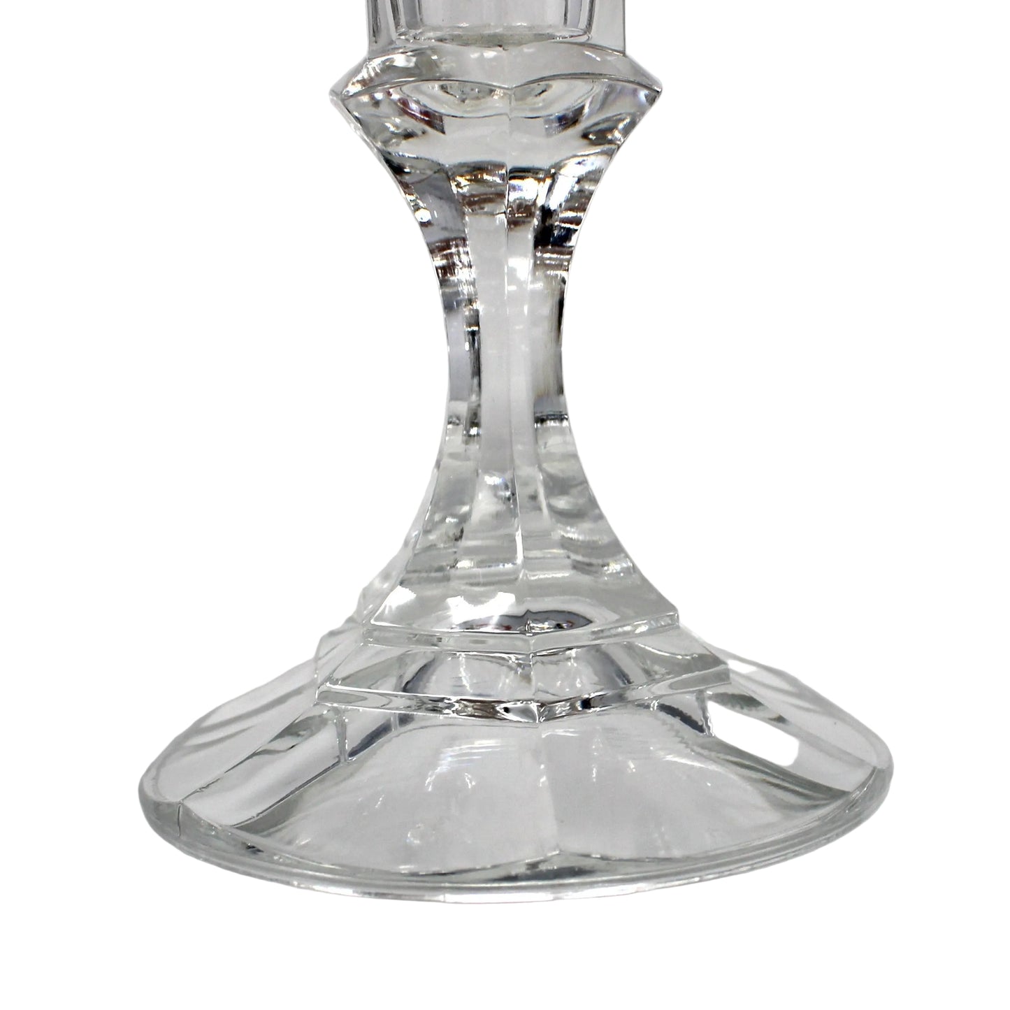 Candle Holders, Libbey, Clear Glass #2245 Pattern, Set of 2 Taper Candlesticks, Vintage