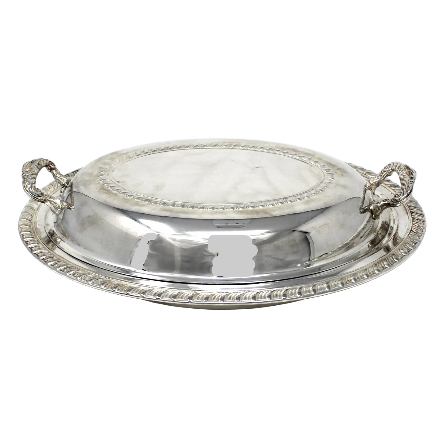 Serving Dish with Lid, Silverplate, Oval Covered Casserole, Gadroon Edge, ISC, Vintage