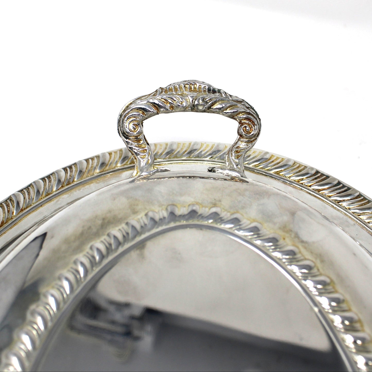 Serving Dish with Lid, Silverplate, Oval Covered Casserole, Gadroon Edge, ISC, Vintage