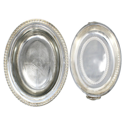 Serving Dish with Lid, Silverplate, Oval Covered Casserole, Gadroon Edge, ISC, Vintage