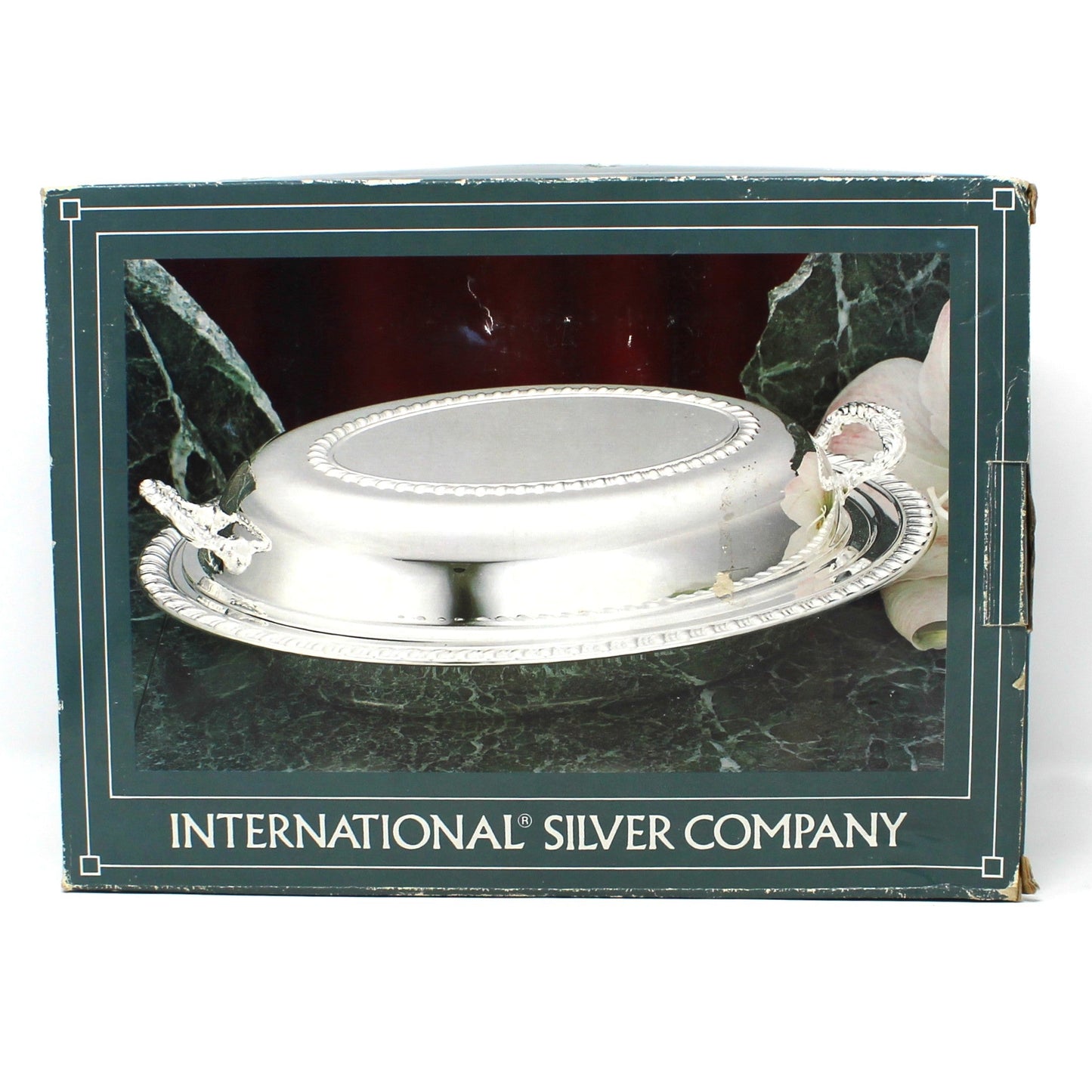 Serving Dish with Lid, Silverplate, Oval Covered Casserole, Gadroon Edge, ISC, Vintage