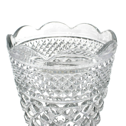 Vase, Anchor Hocking, Wexford, Clear Glass Large Flower Vase, Footed, Vintage, 1970's