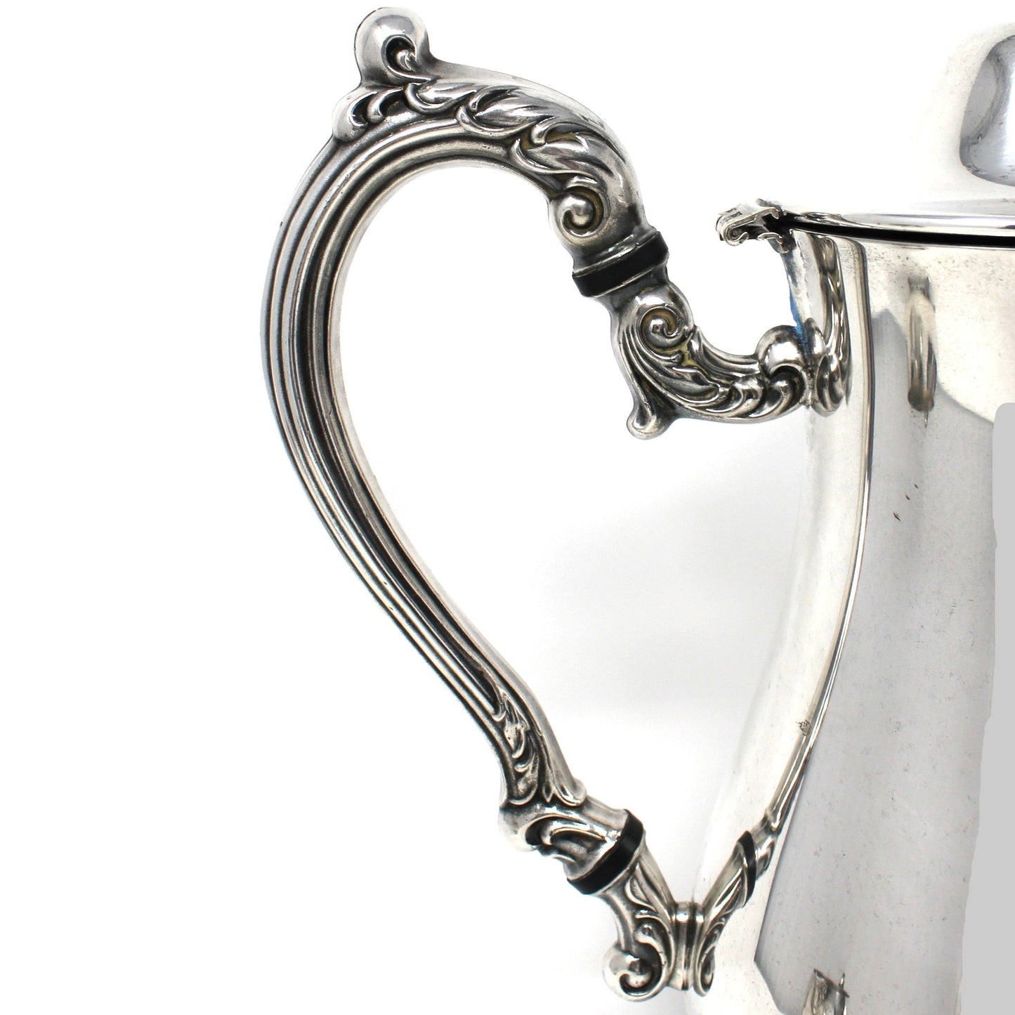 Coffee Serving Set, Silverplate, Coffee Pot, Sugar Bowl with Lid and Creamer, Oneida, Du Maurier Pattern Hollowware, Vintage