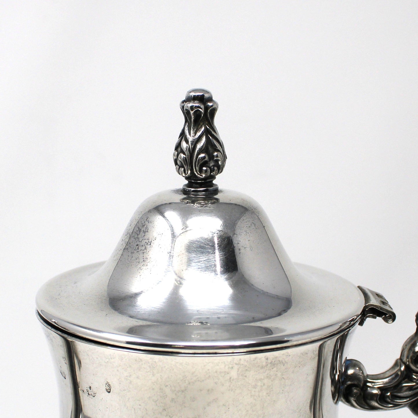 Coffee Serving Set, Silverplate, Coffee Pot, Sugar Bowl with Lid and Creamer, Oneida, Du Maurier Pattern Hollowware, Vintage