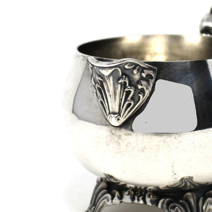 Coffee Serving Set, Silverplate, Coffee Pot, Sugar Bowl with Lid and Creamer, Oneida, Du Maurier Pattern Hollowware, Vintage