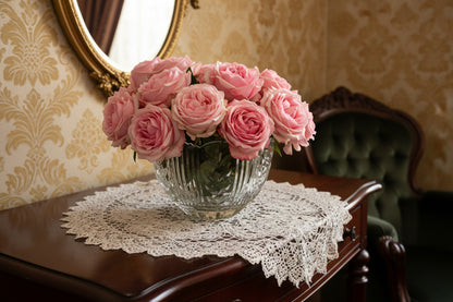 Bowl, Crystal Clear Industries, Poland, Round with Cut Leaves and Sawtooth Rim, 4" Vintage
