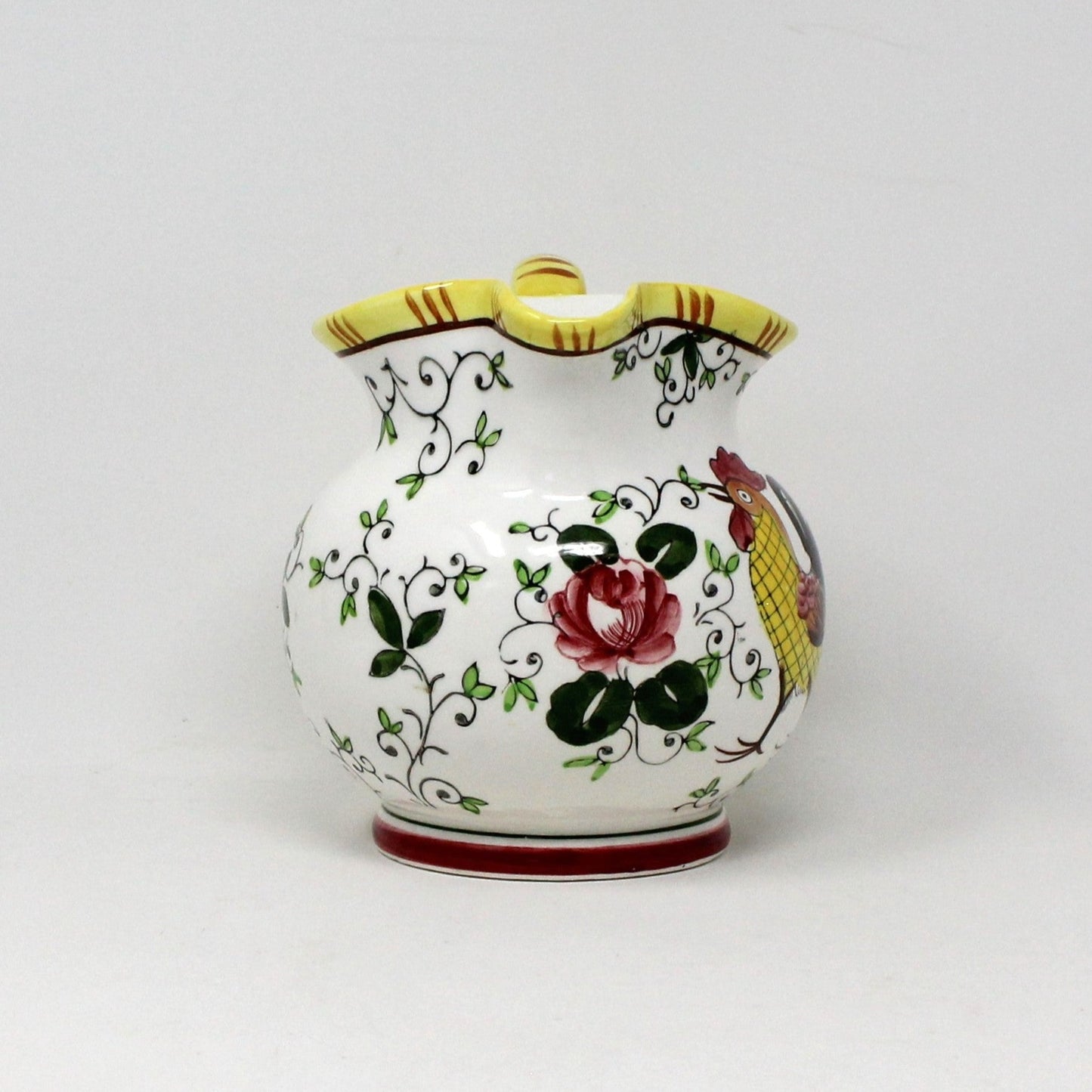 Pitcher, Ucagco, Early Provincial, Rooster & Roses, Ceramic, Japan