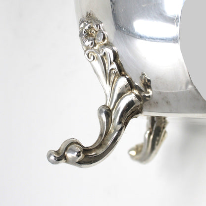 Pitcher, Sheridan, Water Pitcher w/Ice Lip, Silverplate, Footed, Ornate Handle, Vintage