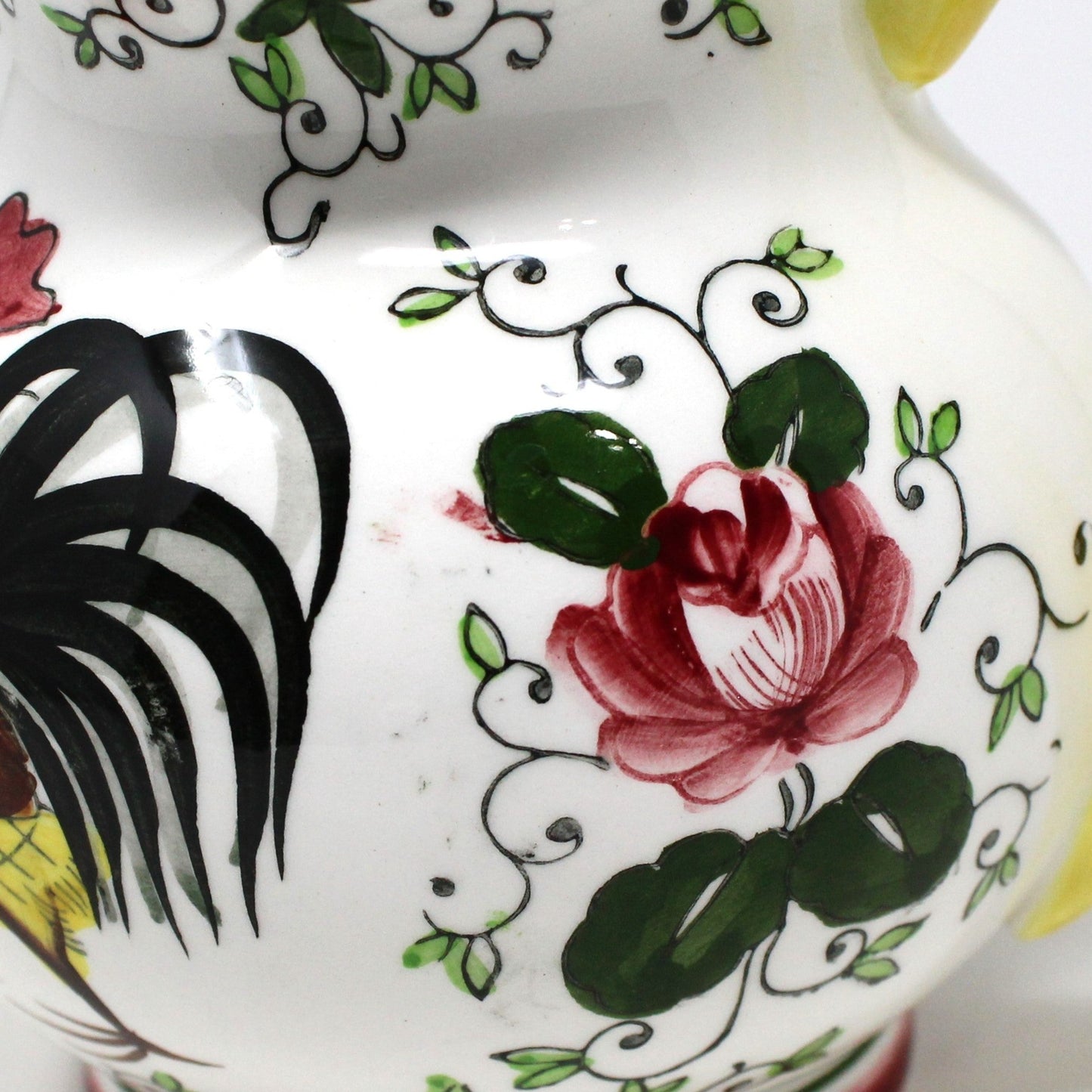 Pitcher, Ucagco, Early Provincial, Rooster & Roses, Ceramic, Japan