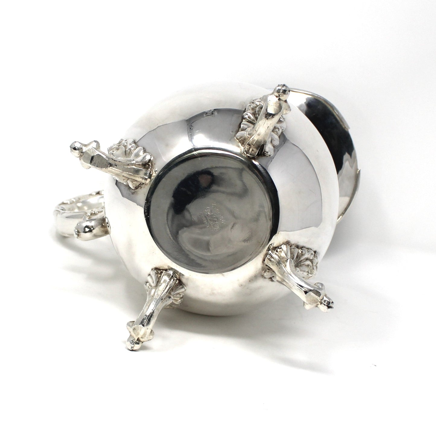 Pitcher, Sheridan, Water Pitcher w/Ice Lip, Silverplate, Footed, Ornate Handle, Vintage