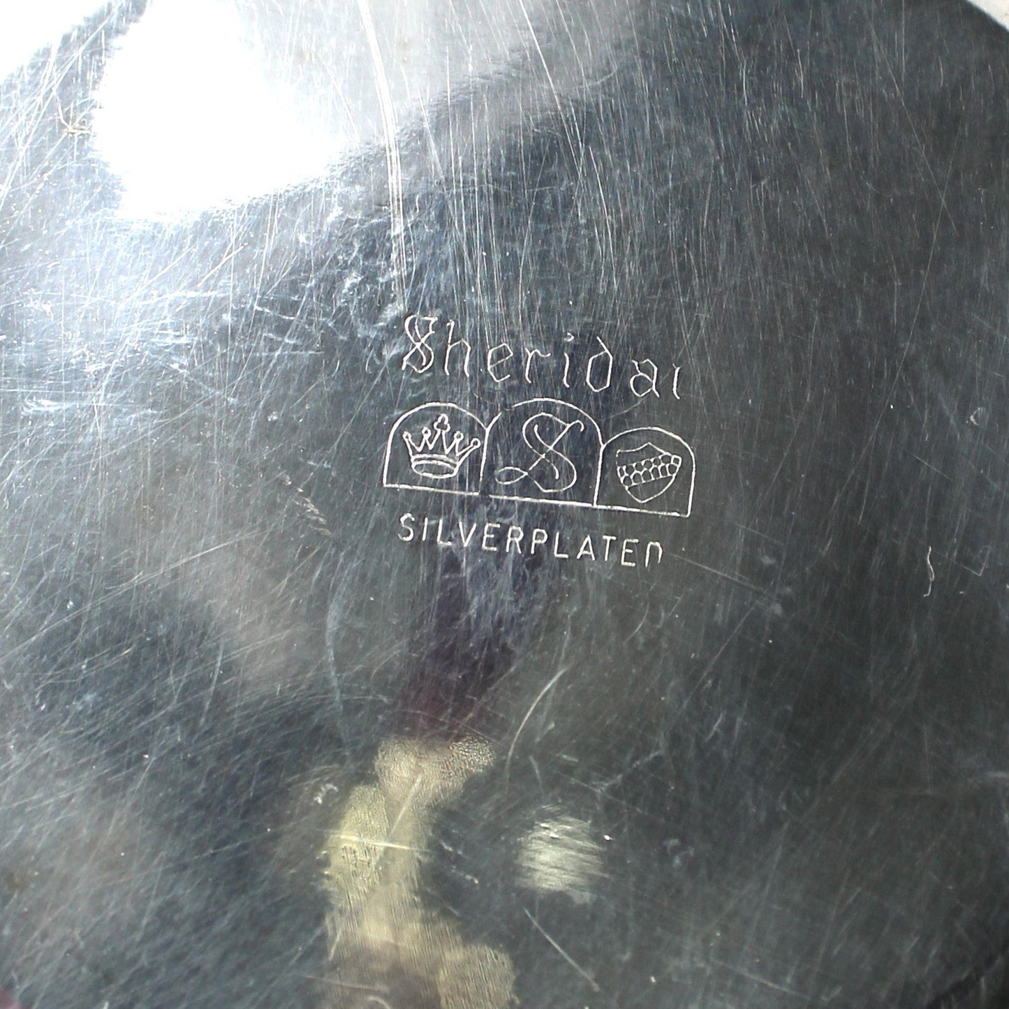 Pitcher, Sheridan, Water Pitcher w/Ice Lip, Silverplate, Footed, Ornate Handle, Vintage