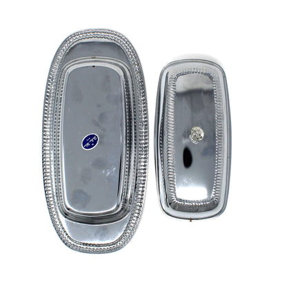 Butter Dish, Shelton Ware, Chrome Plated with Glass Insert, Vintage Hollowware