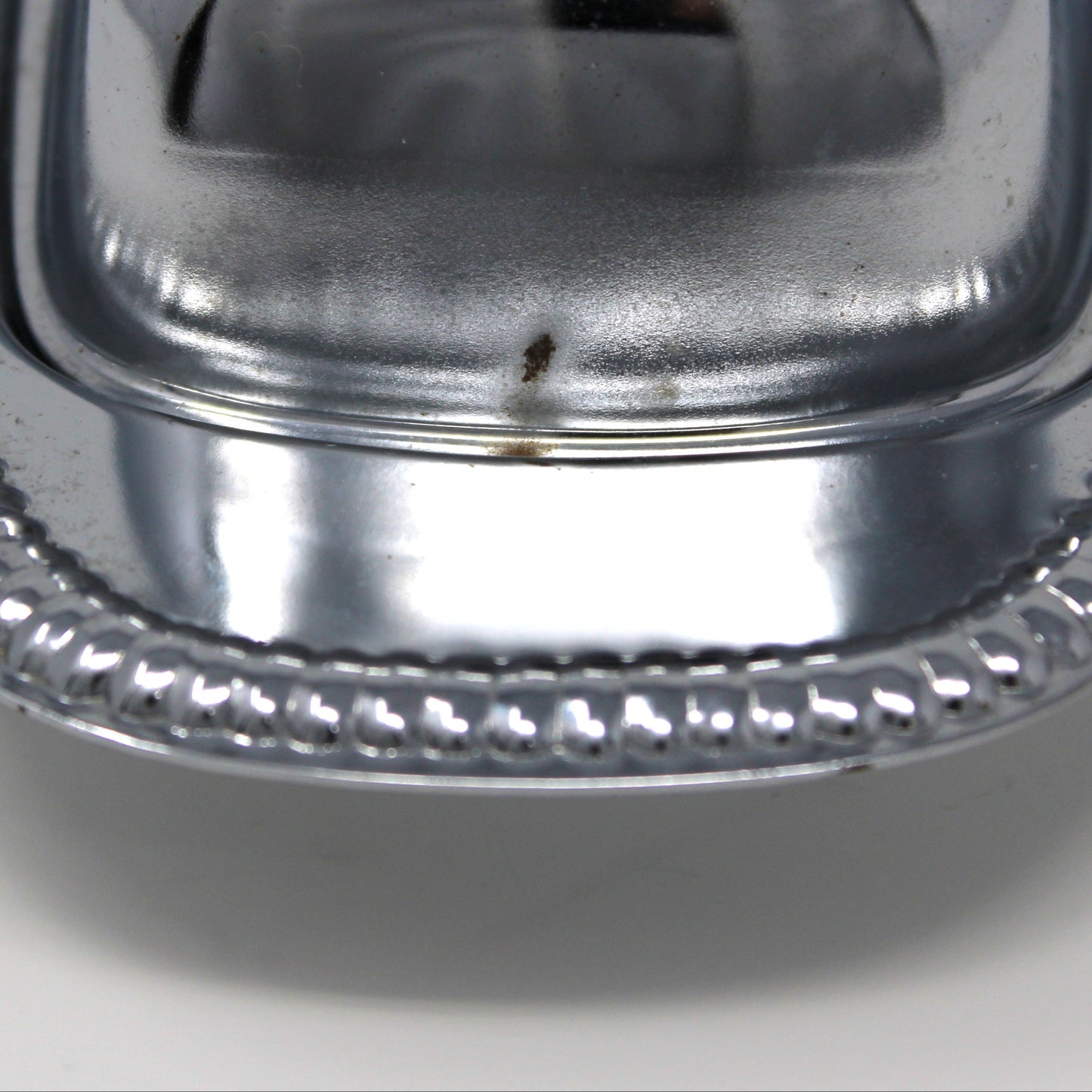 Butter Dish, Shelton Ware, Chrome Plated with Glass Insert, Vintage Hollowware