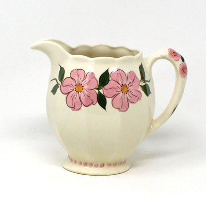 Pitcher, Cash Family Pottery / Clinchfield Artware, Grace Pitcher, Pink Flowers, Vintage