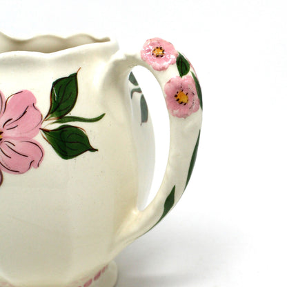 Pitcher, Cash Family Pottery / Clinchfield Artware, Grace Pitcher, Pink Flowers, Vintage