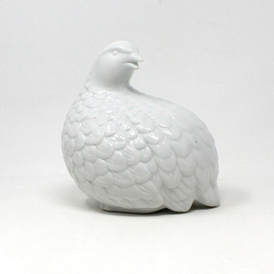 Figurine, Amthor Imports, White Quails, Set of 2, Hen and Chick, Porcelain, Japan, Vintage, SOLD