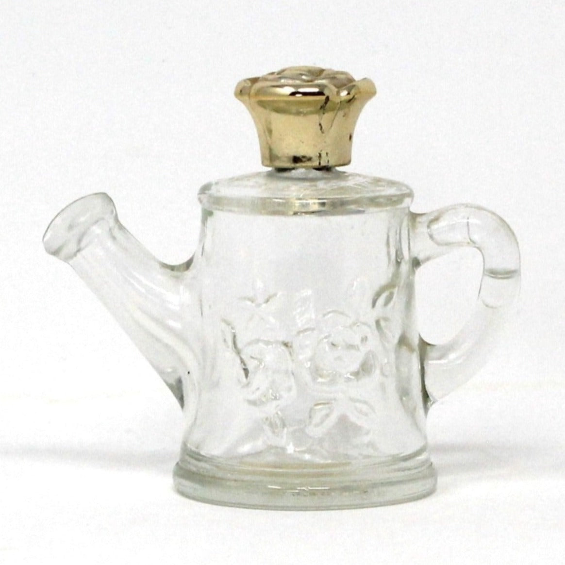 Perfume Bottle, Avon, Watering Can, Embossed Roses, Vintage Collectible