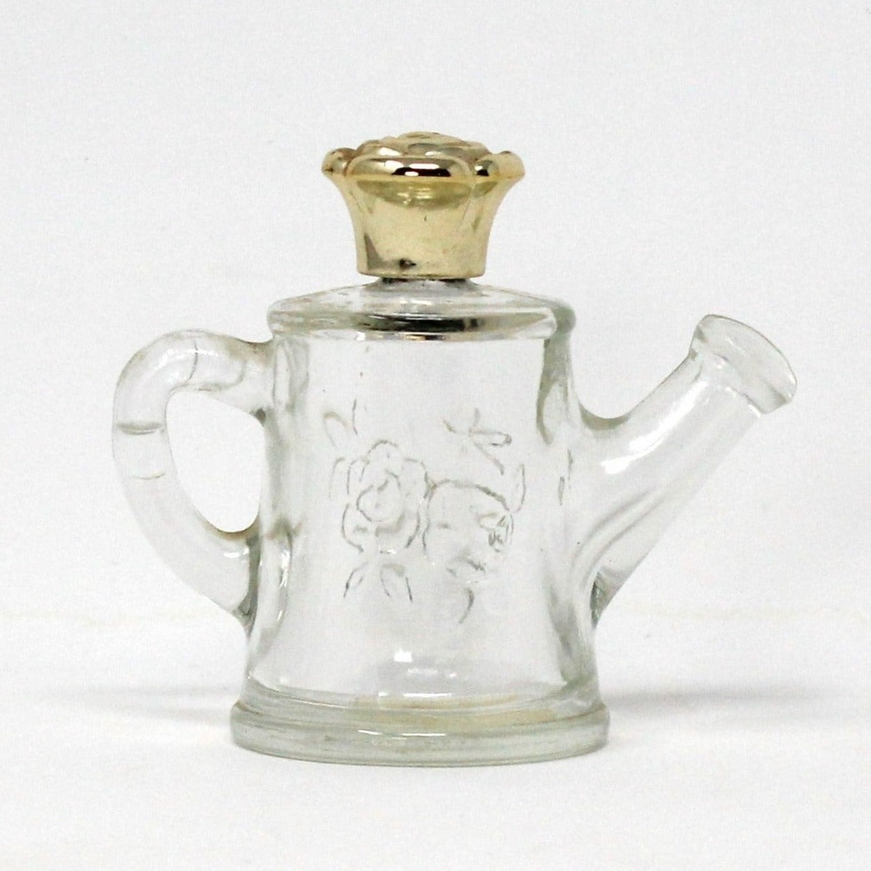 Perfume Bottle, Avon, Watering Can, Embossed Roses, Vintage Collectible